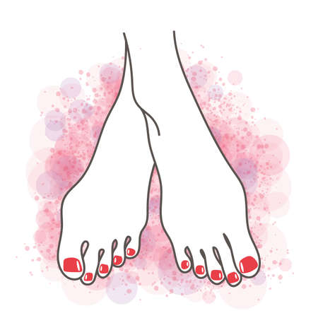 woman feet care massage pedicure illustrationのイラスト素材