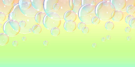 Rainbow colors sweet bubbles illustration wide backgroundのイラスト素材