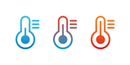 thermometer icon set isolated on a white backgroundのイラスト素材