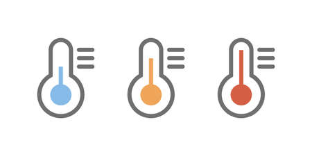 thermometer icon set isolated on a white backgroundのイラスト素材