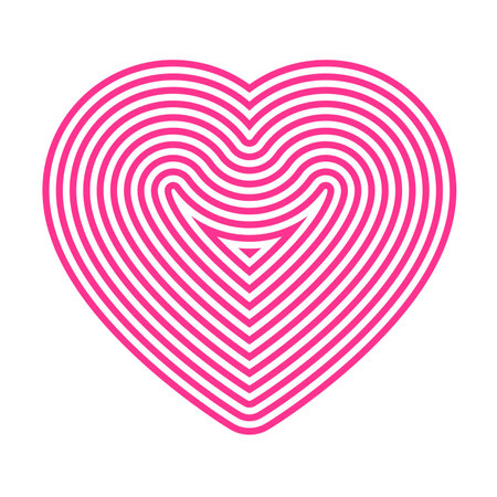 Spiral line heart isolated on a white background. Love design element for valentines day themeのイラスト素材
