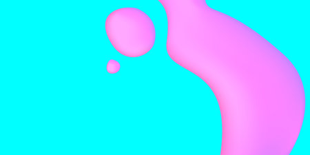 Abstract background with pink and blue liquid splashes. 3d renderingのイラスト素材