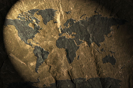 Continents inscription on stoneの写真素材