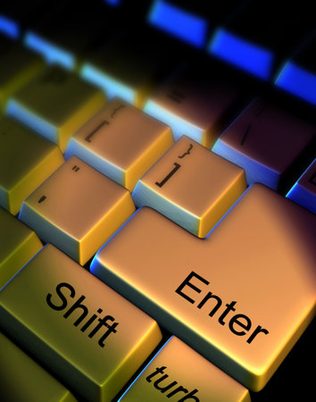 Computer keyboard - 3d renderの写真素材