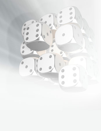 Conceptual arrangement o dices - rendered in 3d