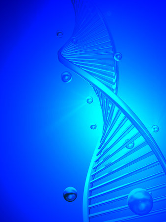 Conceptual chimestry scene - DNA structure - 3d renderの写真素材