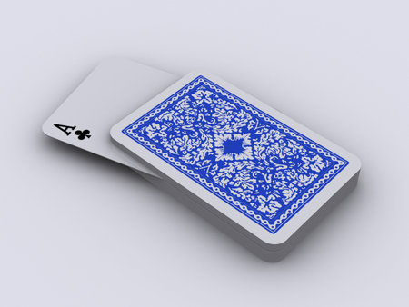 Conceptual stack of play cards - 3d renderingのeditorial素材