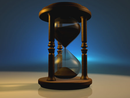 Close up of an antique hourglass - 3d renderの写真素材