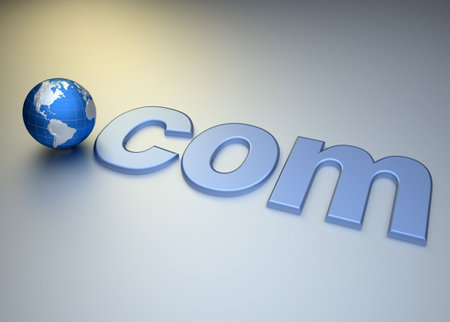 Conceptual web domain address - rendered in 3dの写真素材