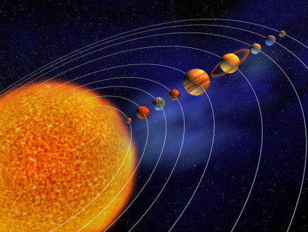 Solar System - this is a 3d render illustration
