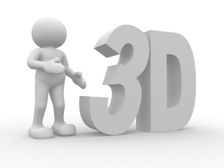 3d human character and 3d entertainment symbol