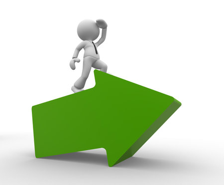 3d people - man, person with a arrow Concept of search 3d people - man, person with a arrow Concept of search