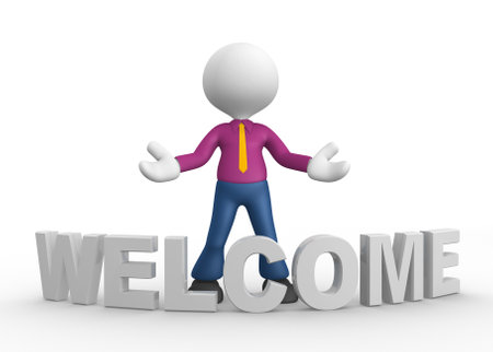 3d people - man, people and word welcomeの写真素材