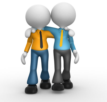 3d people - men, person together. Friends の写真素材