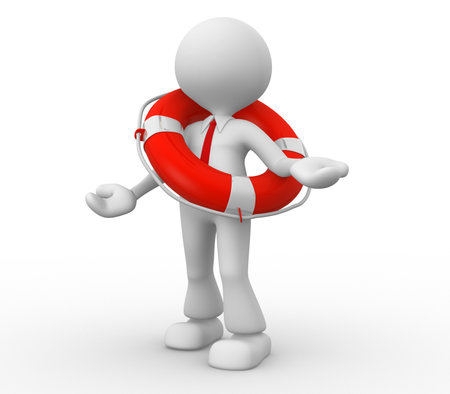 3d people - man, person with a life buoy. Businessmanの写真素材