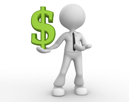 3d people - man, person with dollar sign. Businessman の写真素材