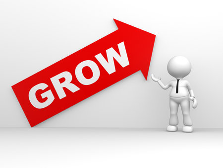 3d people - man, person with a arrow. Success metaphorの写真素材