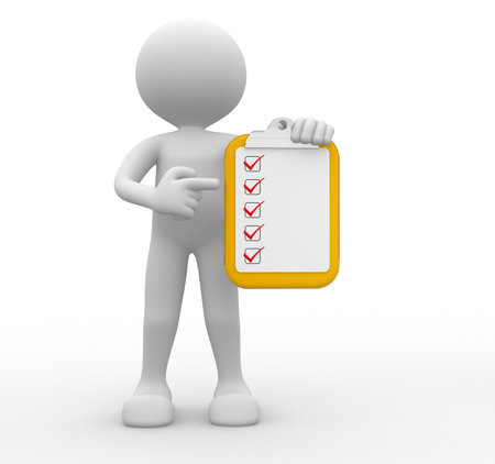 3d people - man , person with clipboard. Clip board の写真素材