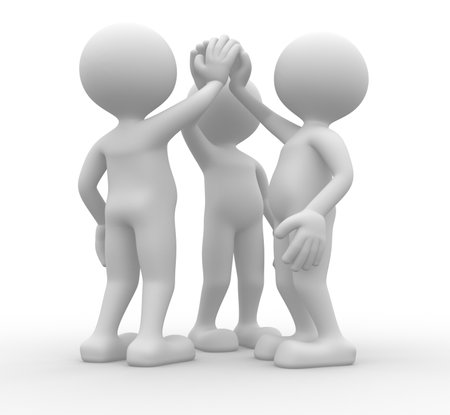 3d people - man, person. Give me five. の写真素材