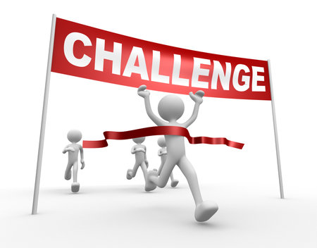 3d people - man, person and finish line. Challenge の写真素材