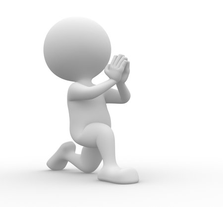 3d people - man, person on his knees asking for forgiveness の写真素材
