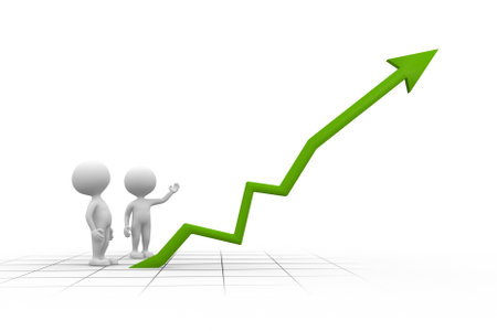 3d people - men, person and chart financialの写真素材