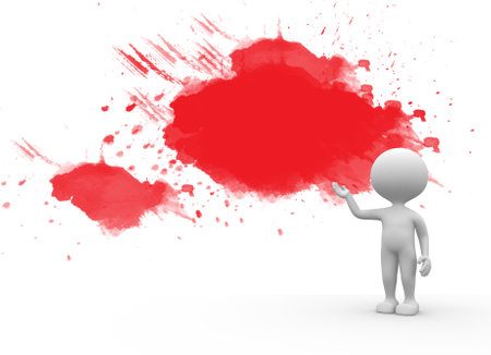 3d people - man, person pointing abstract decoration の写真素材