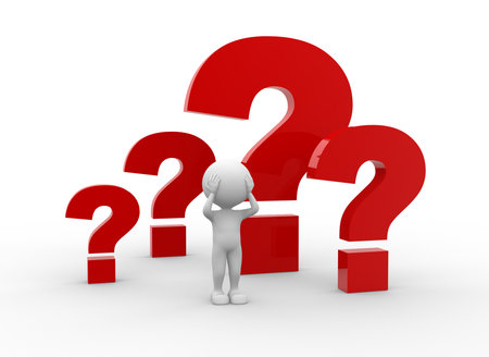 3d people - men, person with question markの写真素材