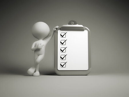 3d people - man , person with clipboard. Clip board の写真素材