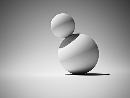 3d rendering of balls in balance の写真素材