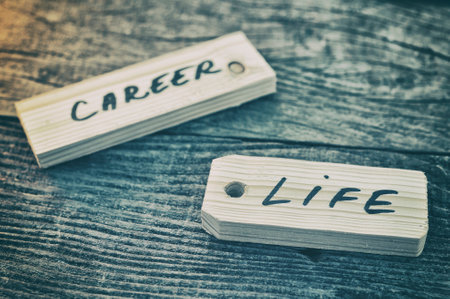 Label. Life or careerの写真素材
