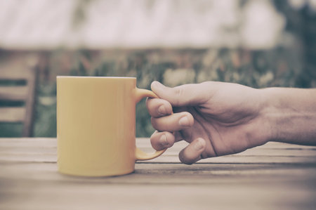 Man drinking coffeeの写真素材