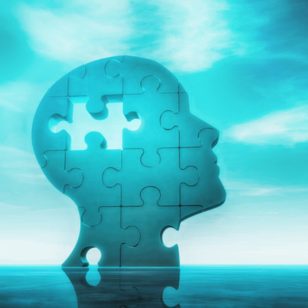 3d puzzle of a man brain.  3d render illustration