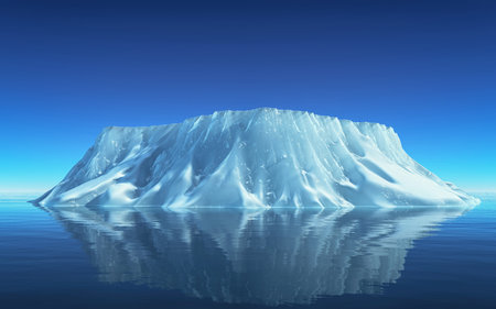 Iceberg floating in the ocean . Ices and icebergs. Glacier lagoon.  South coast Iceland. This is a 3d render illustrationの写真素材
