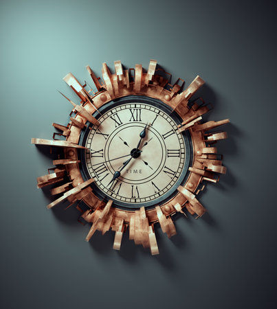 Old wall clock. This is a 3d render illustration