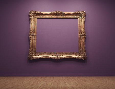 Empty picture frame. This is a 3d render illustrationの写真素材