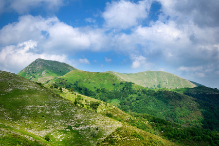 View from Apuan alps, italian mountainsの写真素材