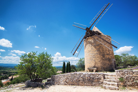 Windmill in Provence (France)の写真素材