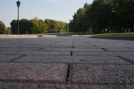 stone walkway in the parkの写真素材