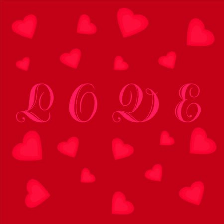 Illustration red heartsのイラスト素材