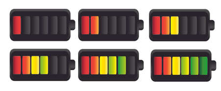 illustration set batteries with different charge levelsのイラスト素材