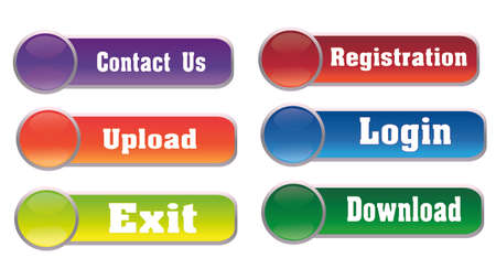 illustration set bright buttons for web-designのイラスト素材