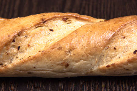 beautiful bakery products on wooden tableの写真素材