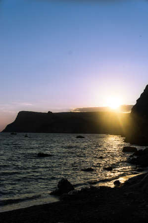 Sunset on the seaの写真素材