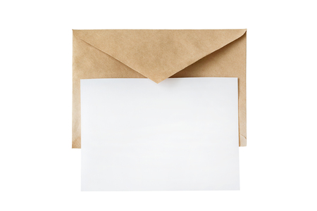 Brown envelope on top is a small piece of paper, mockupの写真素材