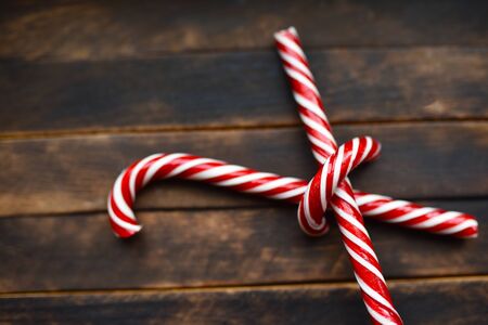 caramel striped christmas candyの写真素材