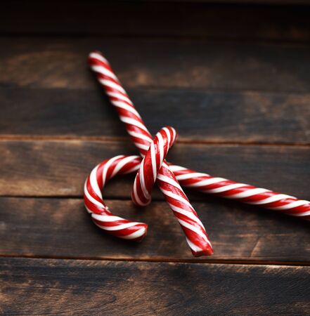 caramel striped christmas candyの写真素材