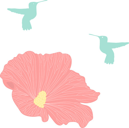 Hummingbird, Colibri, Collection of Bird Silhouettesのイラスト素材