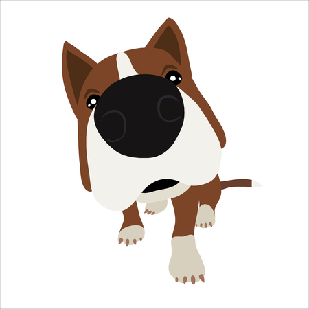 Dog with large head and nose. Vector Illustration.のイラスト素材