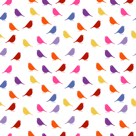 Birds. seamless baby background with colour birds.のイラスト素材